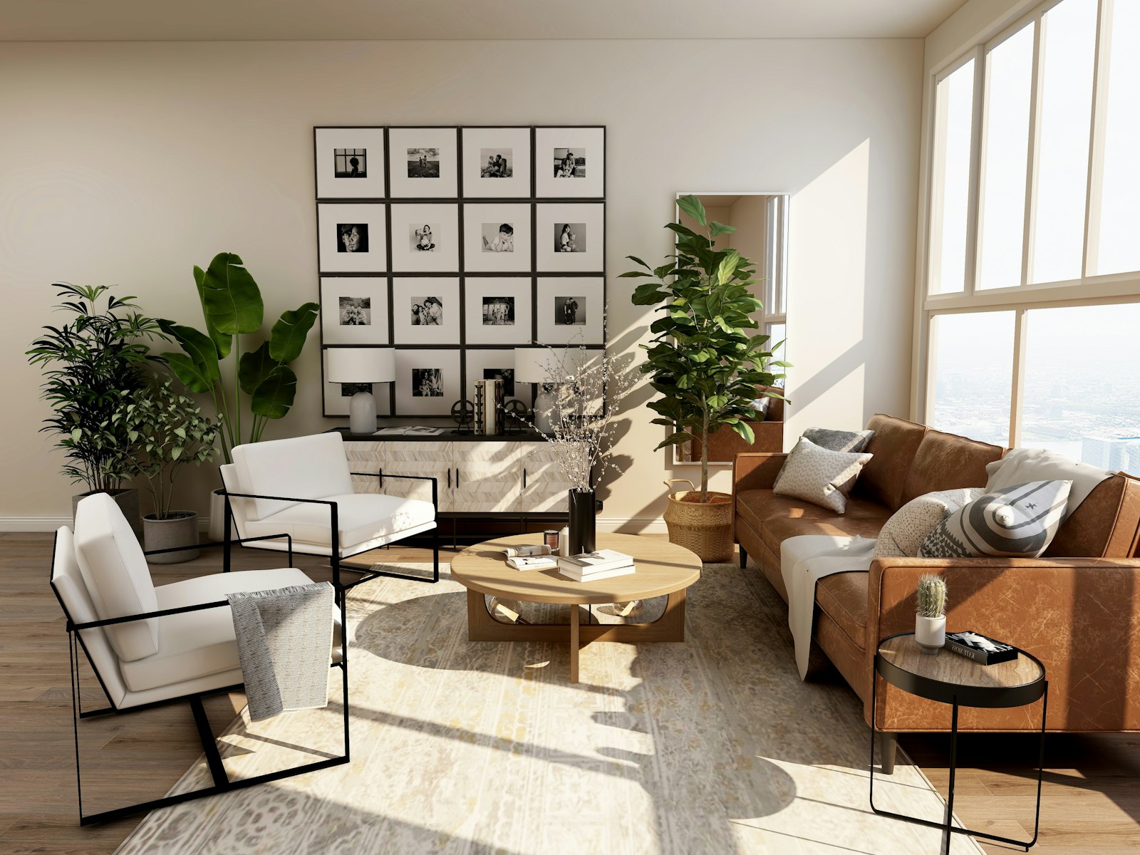 Spacious modern townhome living room